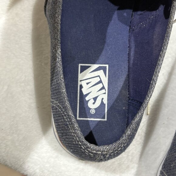 Vans Blue Denim Glitter Low Top Skate Sneaker Shoes Men's 8 Women’s 9.5 - Picture 10 of 11